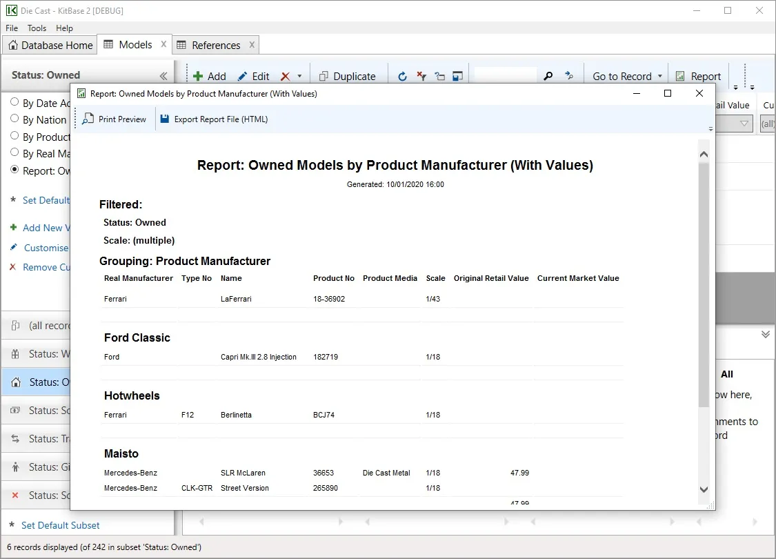 49995 diecast wishlist feature